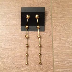 New! Burberry Runway long gold earrings